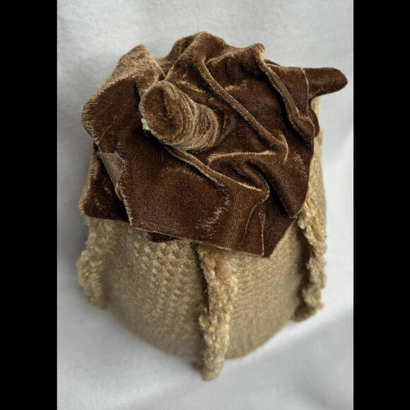 Fall Autum Boho Burlap And Velvet Pumpkin Pillows Set Of 4 - Picture 8 of 9